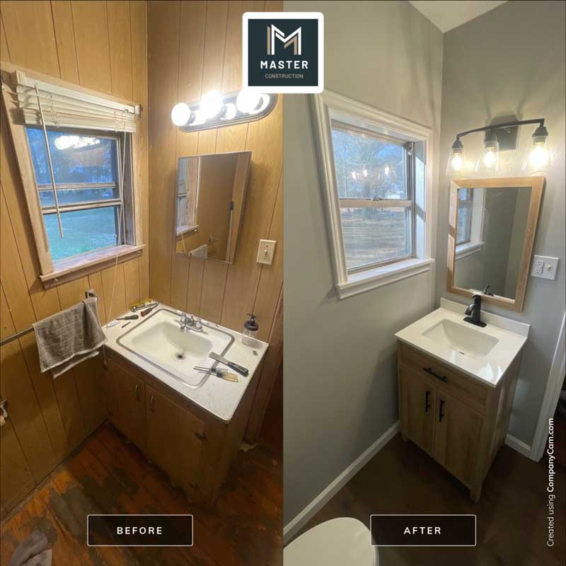 Bathroom remodel before and after